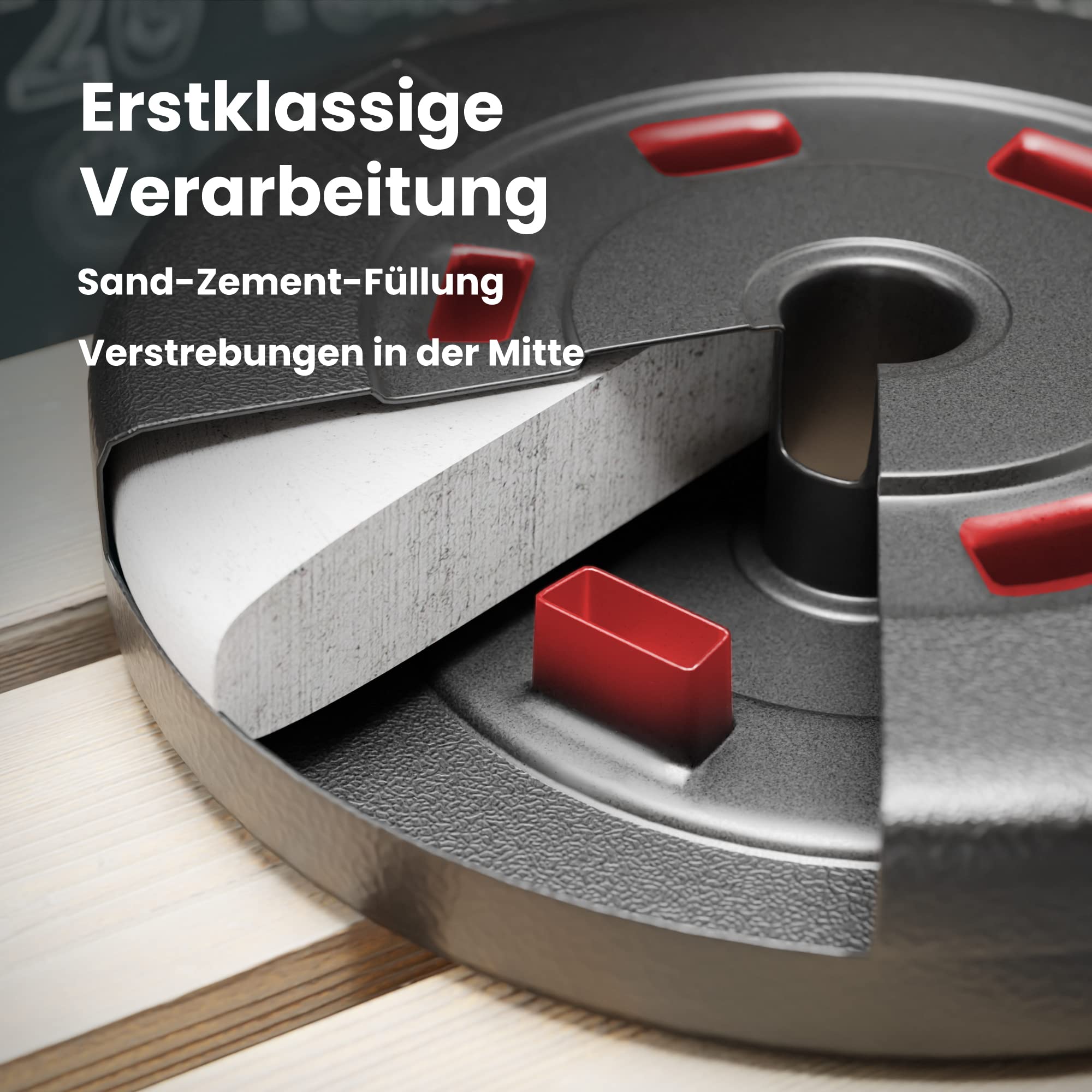 Hop-Sport Hantelset 69 kg - Klappbare Hantelbank mit Gewichten, Verstellbare Langhantelablage, Trainingsbank für Bankdrücken, Stabiler Fitnessbank, 270 kg Max. Belastbarkeit